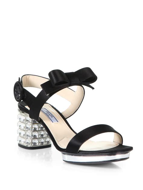 prada black sandals heels